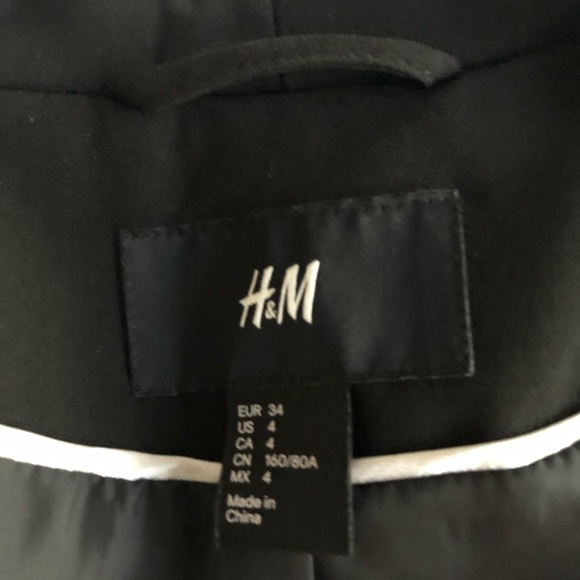 H&M Black Blazer Jacket Size 4 - Picture 3 of 3